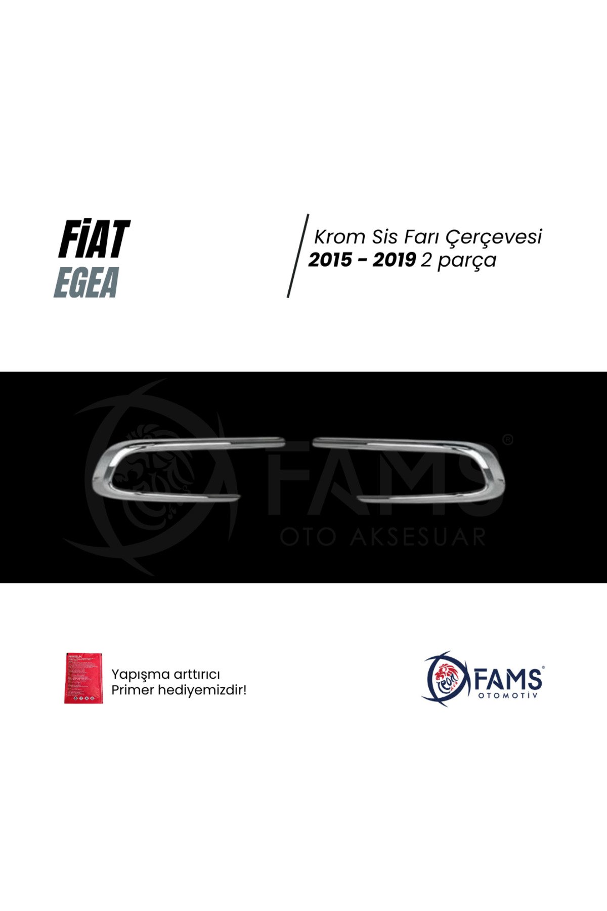 Fiat Egea Krom Sis Farı Çerçevesi 2015-2019 Paslanmaz Çelik - Görsel 2
