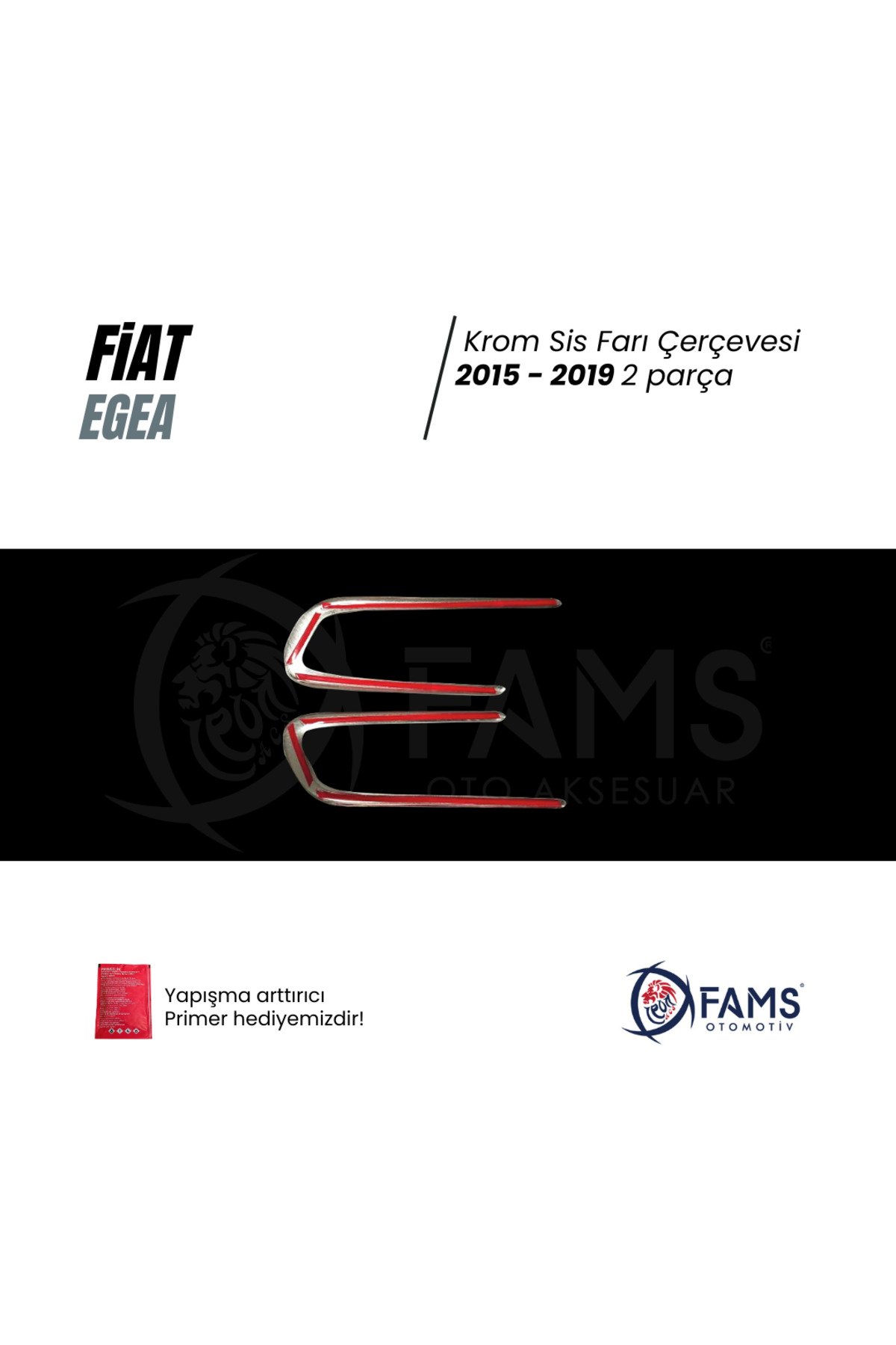 Fiat Egea Krom Sis Farı Çerçevesi 2015-2019 Paslanmaz Çelik - Görsel 4