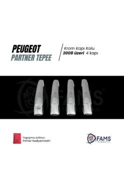 Alternative view of Peugeot Partner Tepee Krom Kapı Kolu 4 Kapı 2008> Paslanmaz Çelik