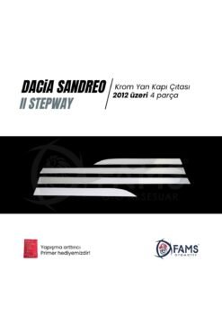 Alternative view of Dacia Sandero Stepway Krom Yan Kapı Çıtası 4 Kapı 2012> Paslanmaz Çelik