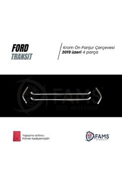 Alternative view of F, Transit Krom Ön Panjur Çerçevesi 4 Parça 2019 Üzeri Paslanmaz Çelik Uyumlu