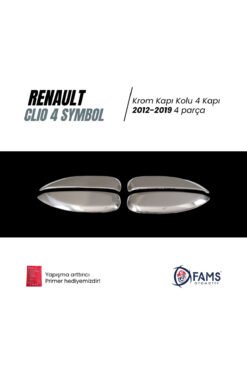 Alternative view of Renault Clio 4 Symbol Uyumlu Krom Kapı Kolu 4 Kapı 2012-2019 Paslanmaz Çelik