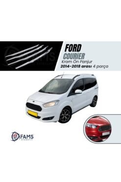 F, Courier Uyumlu Krom Ön Panjur 4 Parça 2014-2018 Arası Paslanmaz Çelik (GENİŞ)