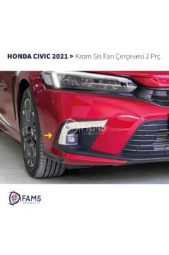 Honda Civic Krom Sis Farı Çerçevesi 2 Parça 2021 Ve Üzeri Paslanmaz Çelik