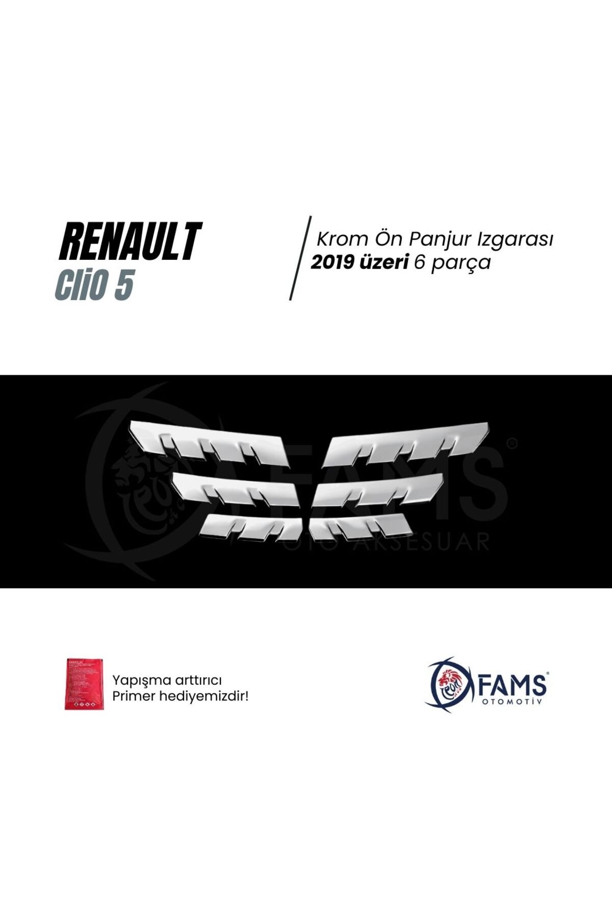 Renault Clio 5 Hb Krom Ön Panjur Izgarası 2019 üzeri 6 Prç, P, Çelik - Görsel 2