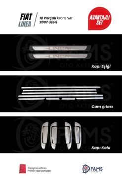 Alternative view of Fiat Linea Krom Aksesuar Seti 2007 Üzeri P, Çelik (Cam Çıtası-Kapı Kolu-Kapı Eşiği)