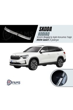 Skoda Kodıaq Uyumlu Bagaj İç Eşik Koruma 2024 Üzeri P,çelik (Taşlı)