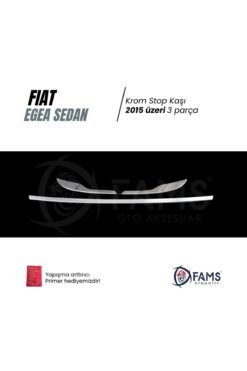 Alternative view of Fiat Egea Sedan Uyumlu Krom Stop Kaşı 3 Parça 2015 Ve Üzeri Paslanmaz Çelik