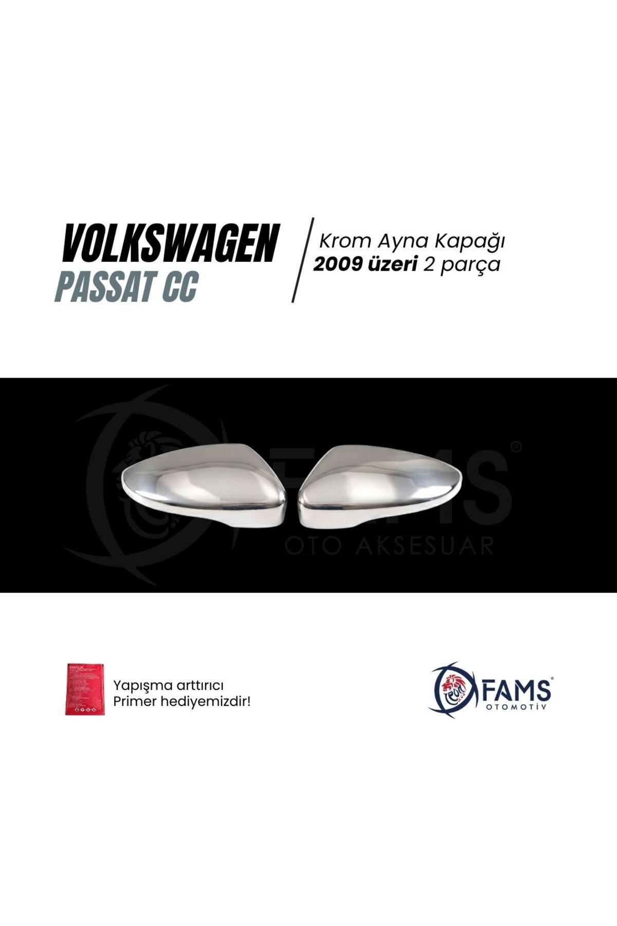 Vw Passat Cc Krom Ayna Kapağı 2009 üzeri 2 Prç, P, Çelik - Görsel 2