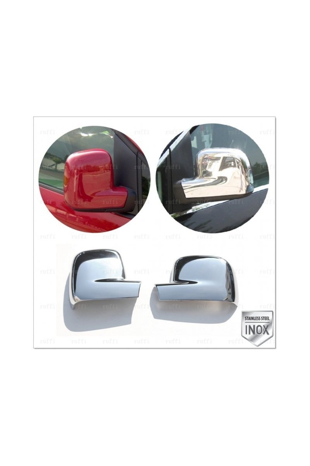 Vw Caddy Krom Ayna Kapağı 2 Prç, 2004-2015 Arası Paslanmaz Çelik