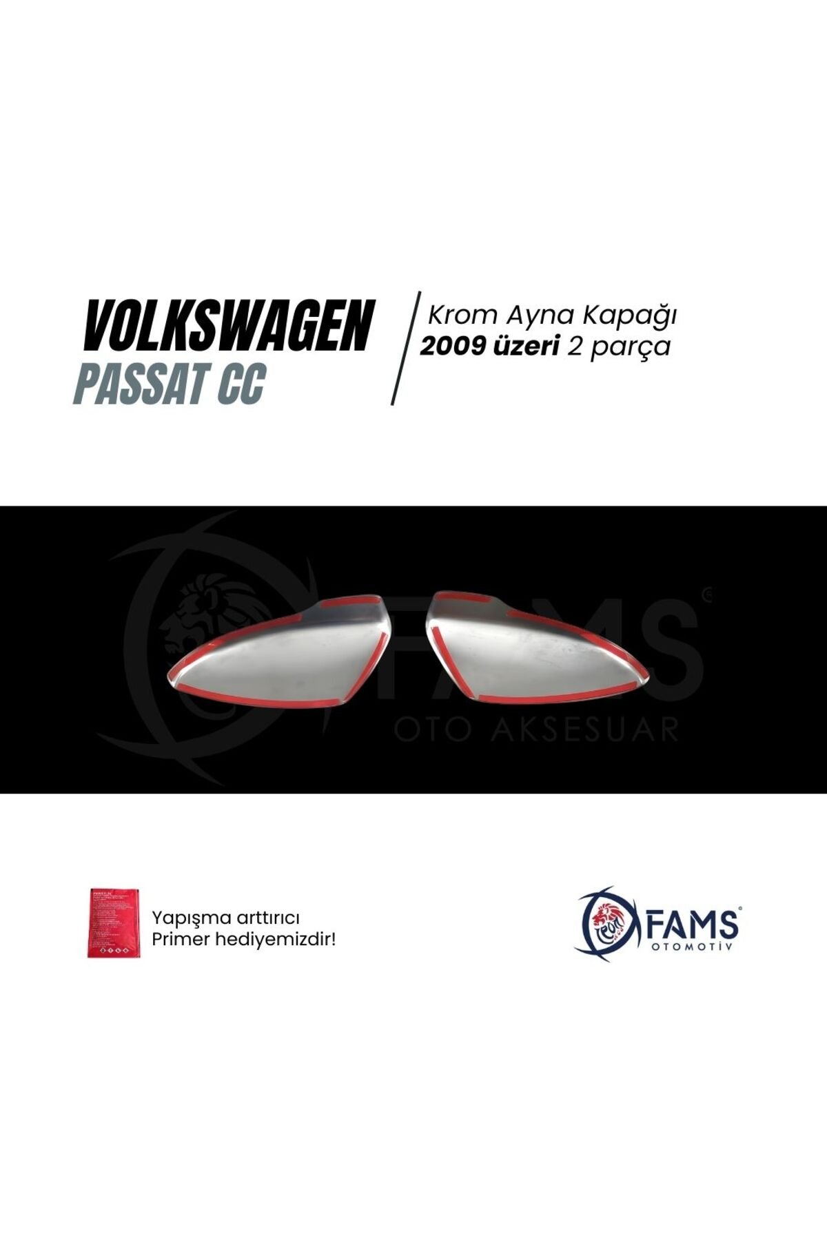 Vw Passat Cc Krom Ayna Kapağı 2009 üzeri 2 Prç, P, Çelik - Görsel 3
