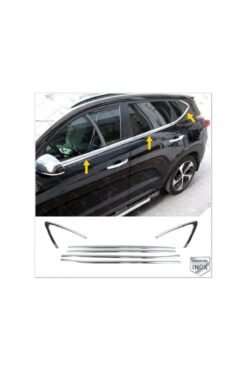 Hyundai Tucson Krom Cam Çıtası 6 Prç. 2015-2019 Arası Paslanmaz Çelik Uyumlu