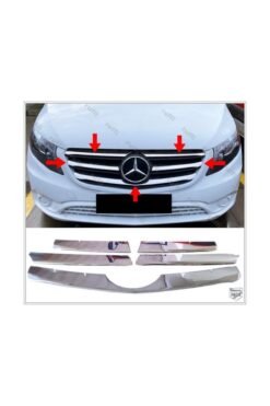 Mercedes Vito W447 Krom Ön Panjur 5 Prç 2020-2023 Geniş Model Paslanmaz Çelik