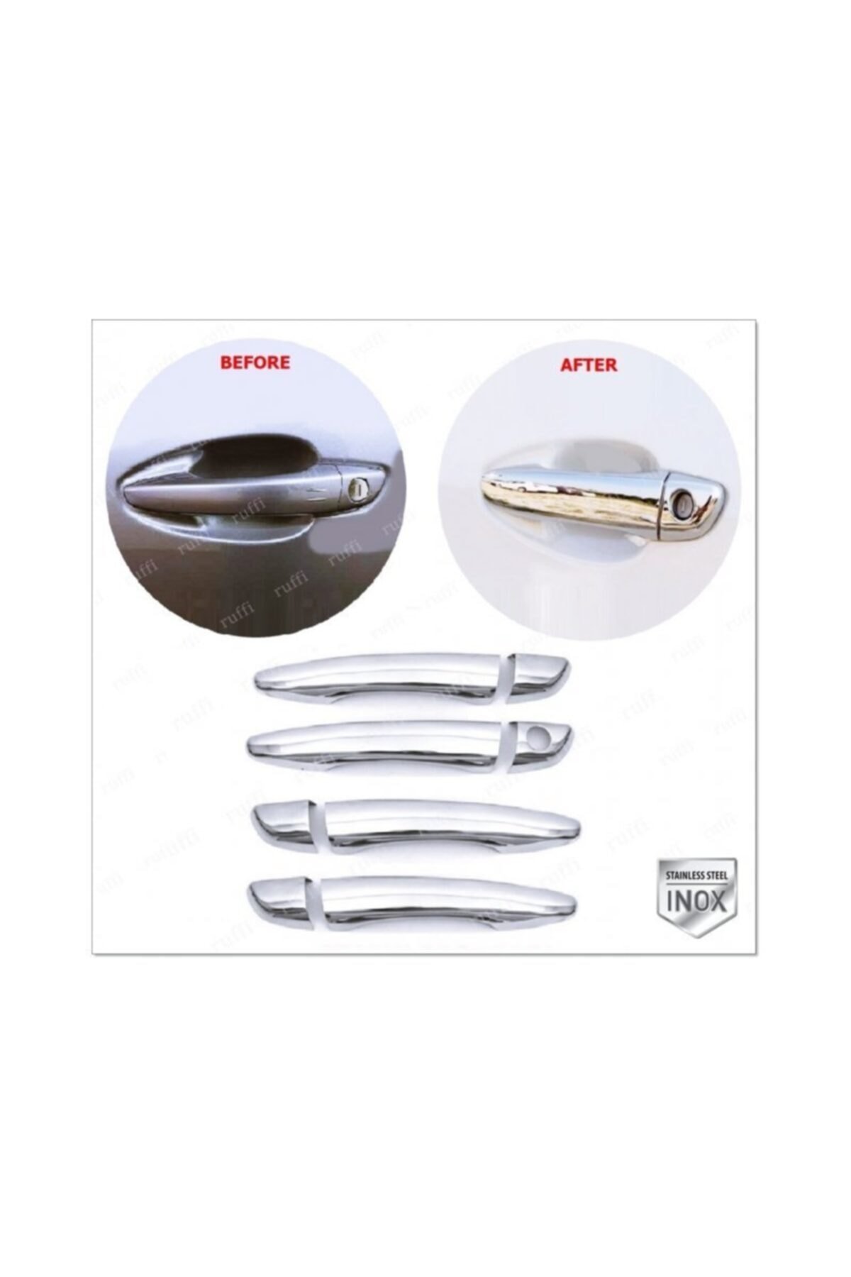 Opel Vivaro 4 Krom Kapı Kolu 4 Kapı 2019 Ve Üzeri Paslanmaz Çelik