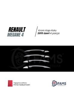 Alternative view of Renault Megane 4 Krom Kapı Kolu 4 Kapı 2015 Üzeri Paslanmaz Çelik