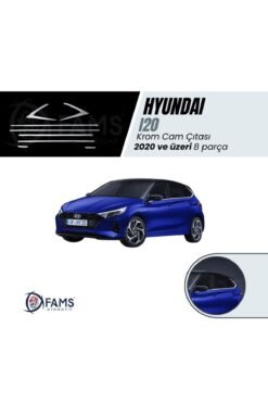 Hyundai I20 Uyumlu Krom Cam Çıtası 8 Prç, 2020 Ve Üzeri Paslanmaz Çelik