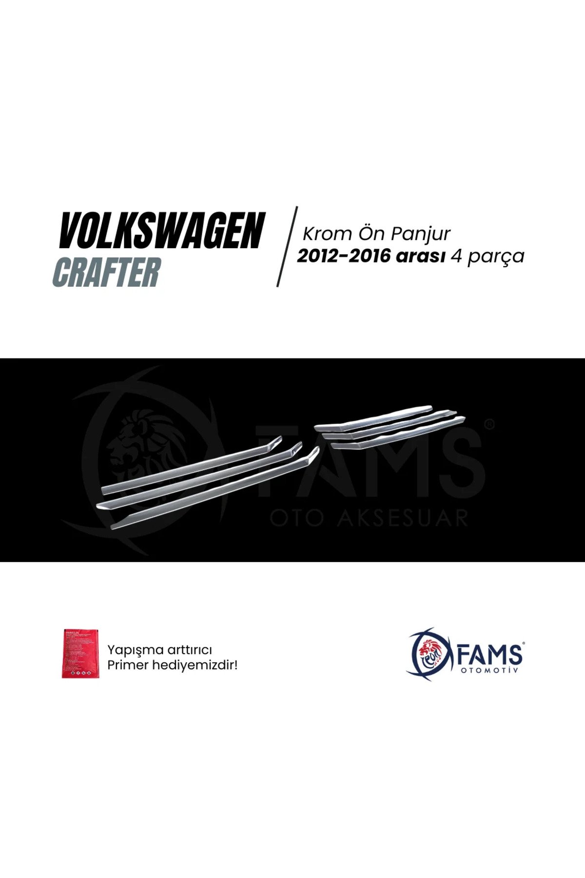 Vw Crafter Krom Ön Panjur 6 Prç, 2012-2016 Arası Paslanmaz Çelik - Görsel 3