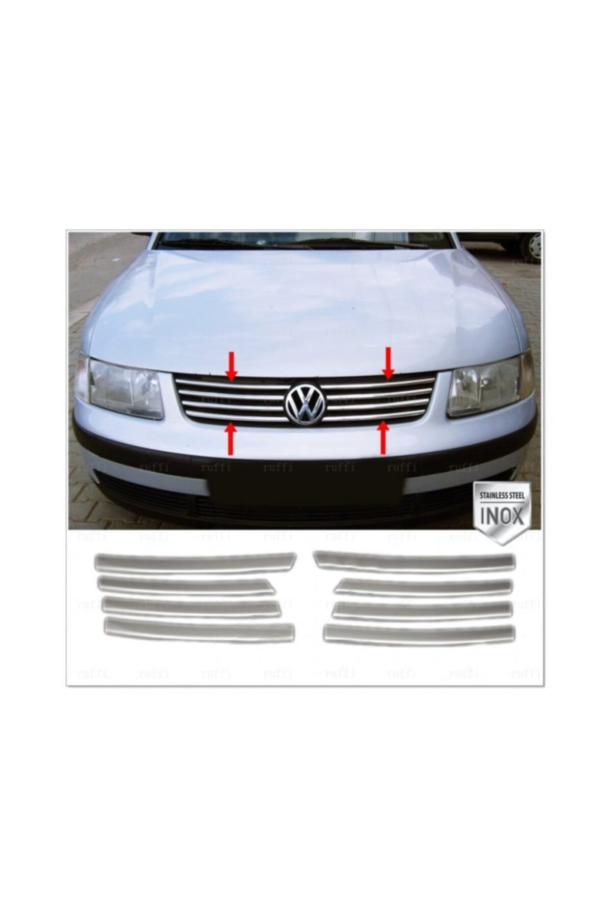 Vw Passat 3b Krom Ön Panjur 8 Prç, 1996-2001 Arası P, Çelik