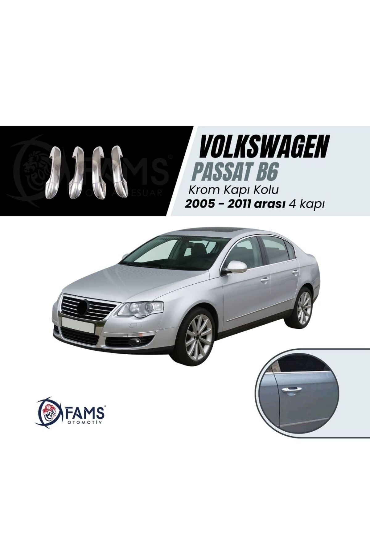 Vw Passat B6 Krom Kapı Kolu 4 Kapı 2005-2011 Arası P, Çelik
