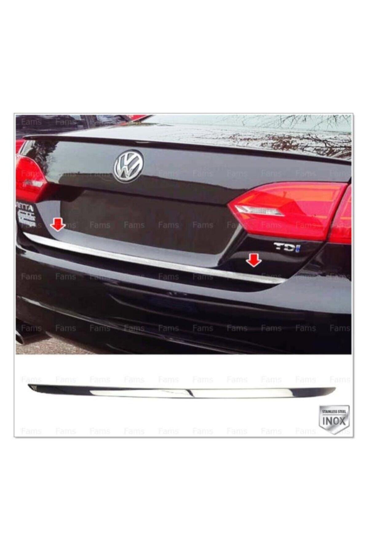 Vw Jetta Krom Bagaj Alt Çıtası 2011-2015 Arası Paslanmaz Çelik