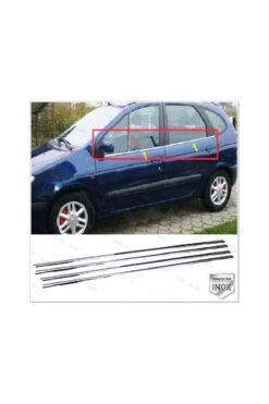 Renault Scenic Uyumlu 1 Krom Cam Çıtası 4 Prç, 1999-2003 Arası Paslanmaz Çelik