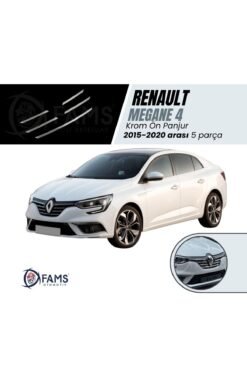 Renault Megane 4 Krom Ön Panjur 5 Prç, 2015-2020 Üzerip, Çelik Uyumlu