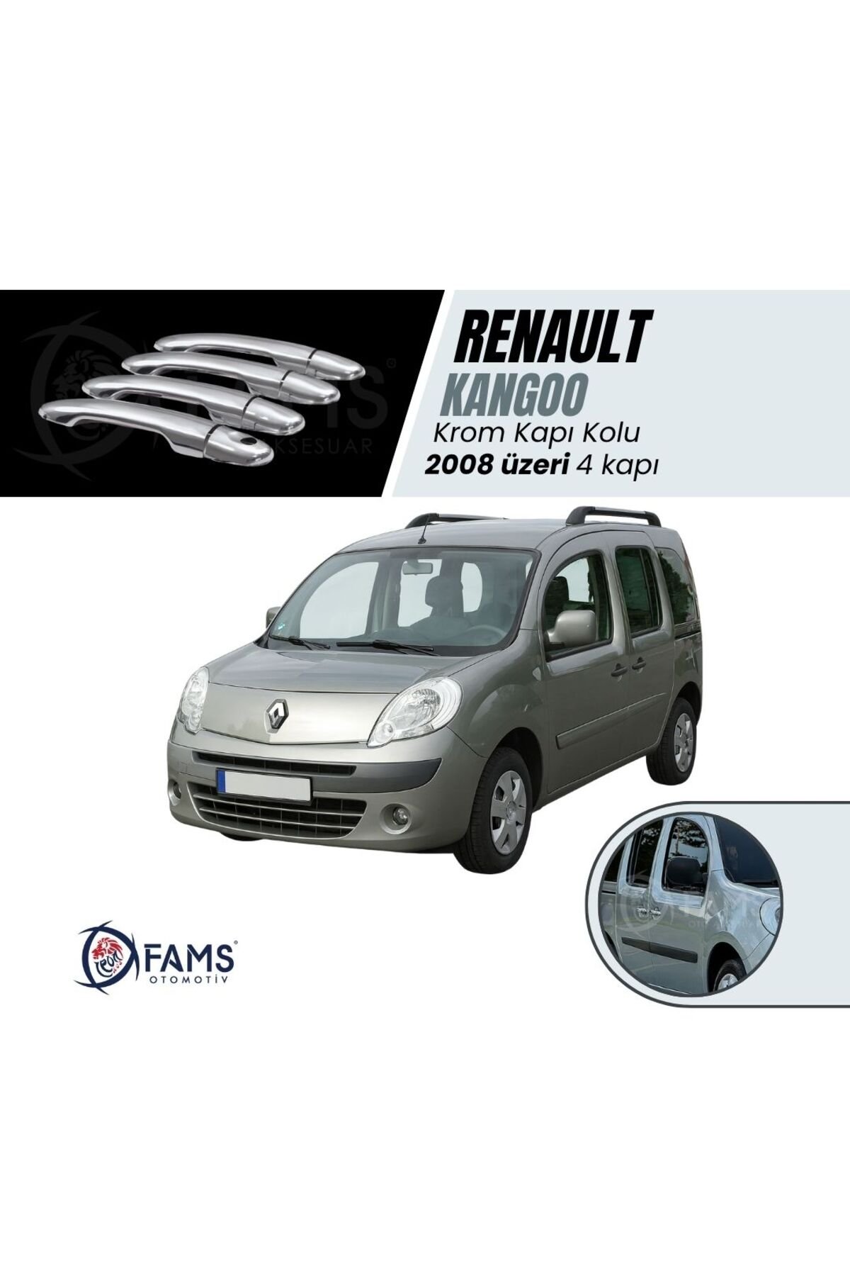 Renault Kangoo Krom Kapı Kolu 4 Kapı 2008 Üzeri P, Çelik