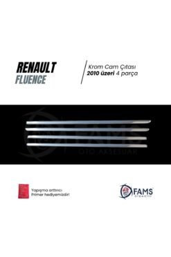 Alternative view of Renault Fluence Krom Cam Çıtası 4 Prç, 2010 Ve Üzeri P, Çelik Uyumlu