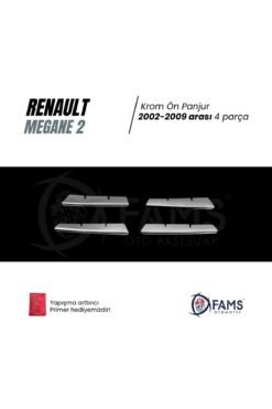 Alternative view of Renault Megane 2 Krom Ön Panjur 4 Prç, 2006-2009 P,çelik uyumlu