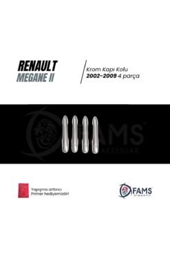 Alternative view of Renault Megane 2 Krom Yan Kapı Çıtası 4 Kapı 2002-2009 Arası P,çelik Uyumlu (Geniş Uzun)