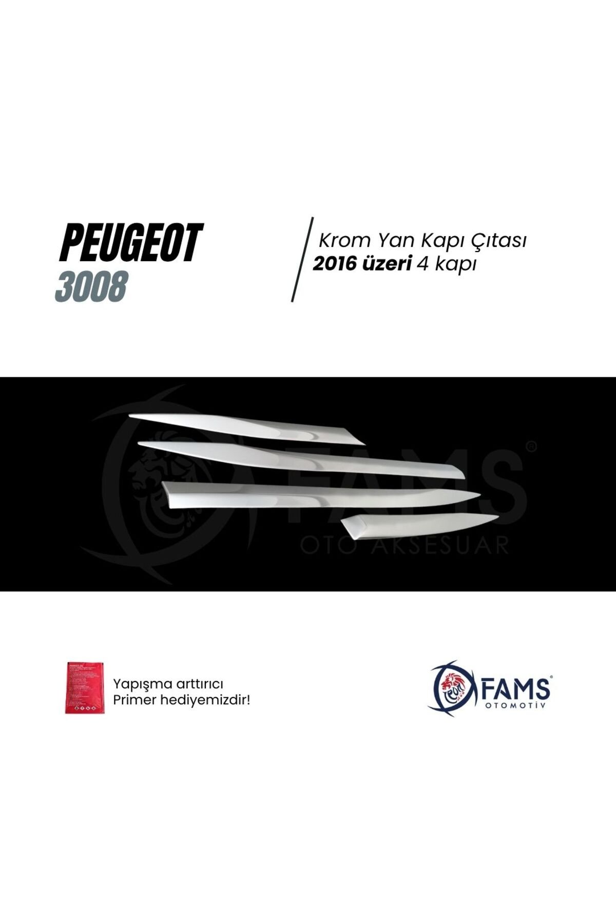 Peugeot 3008 Krom Yan Kapı Çıtası 4 Kapı 2016 Ve Üzeri P,çelik Uyumlu - Görsel 2