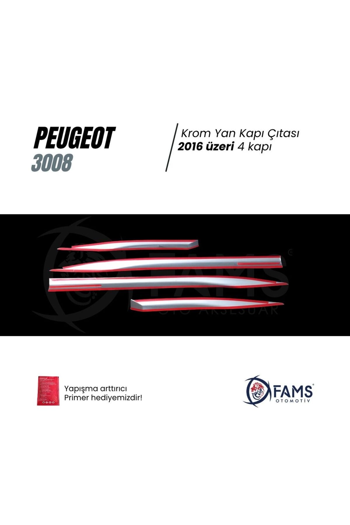 Peugeot 3008 Krom Yan Kapı Çıtası 4 Kapı 2016 Ve Üzeri P,çelik Uyumlu - Görsel 3