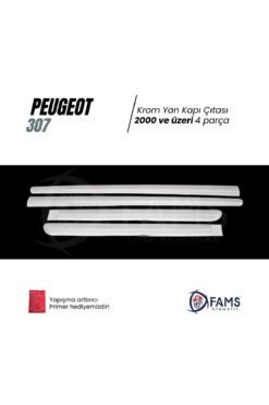 Alternative view of Peugeot 307 Krom Yan Kapı Çıtası 4 Prç, 2000 Üzeri P, Çelik