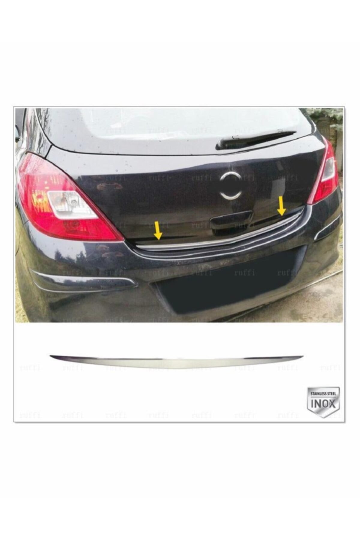Opel Corsa D Krom Bagaj Alt Çıtası 2007-2014 Arası P,çelik