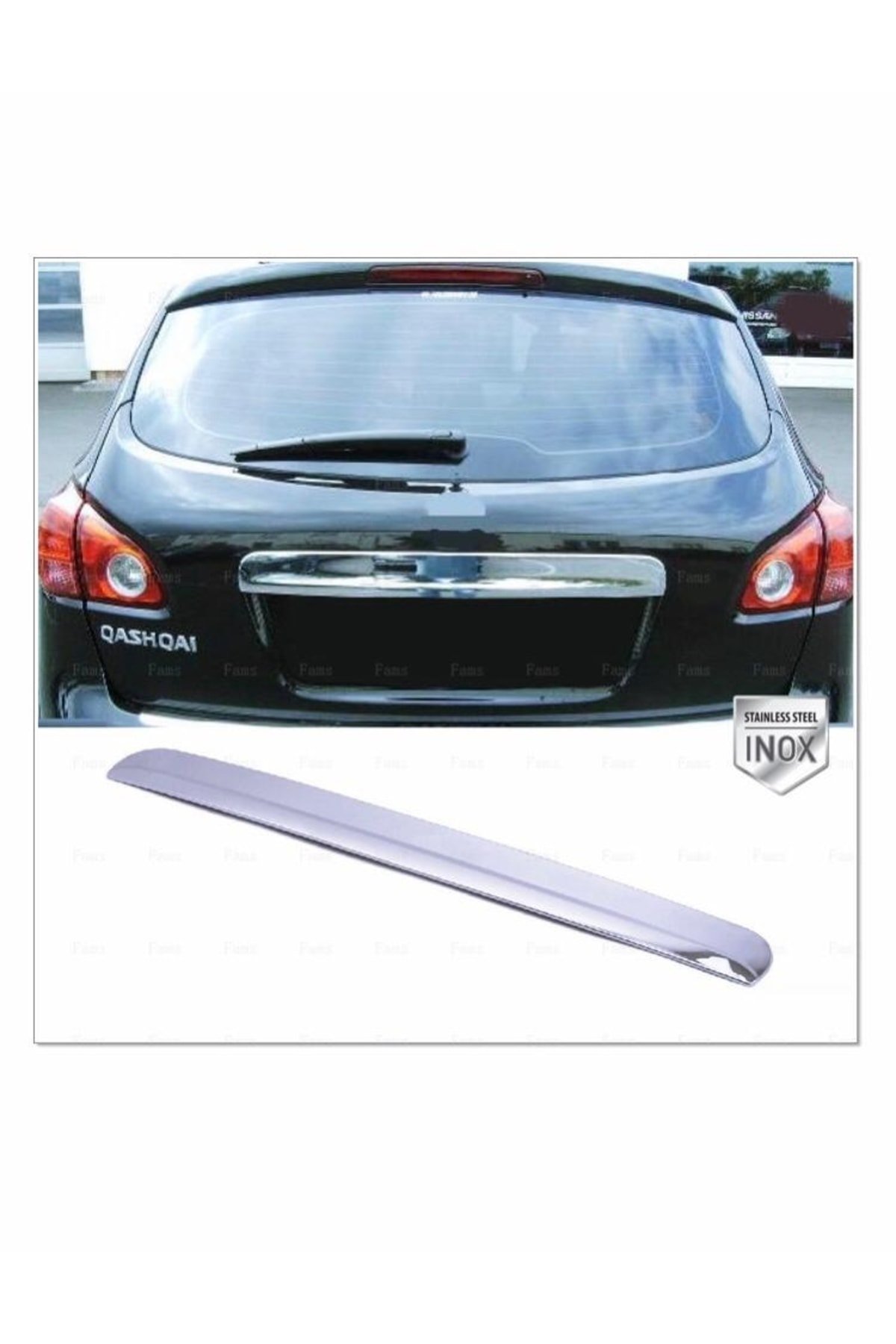 Nissan Qashqai Uyumlu Krom Bagaj Çıtası 2007-2014 P, Çelik uyumlu