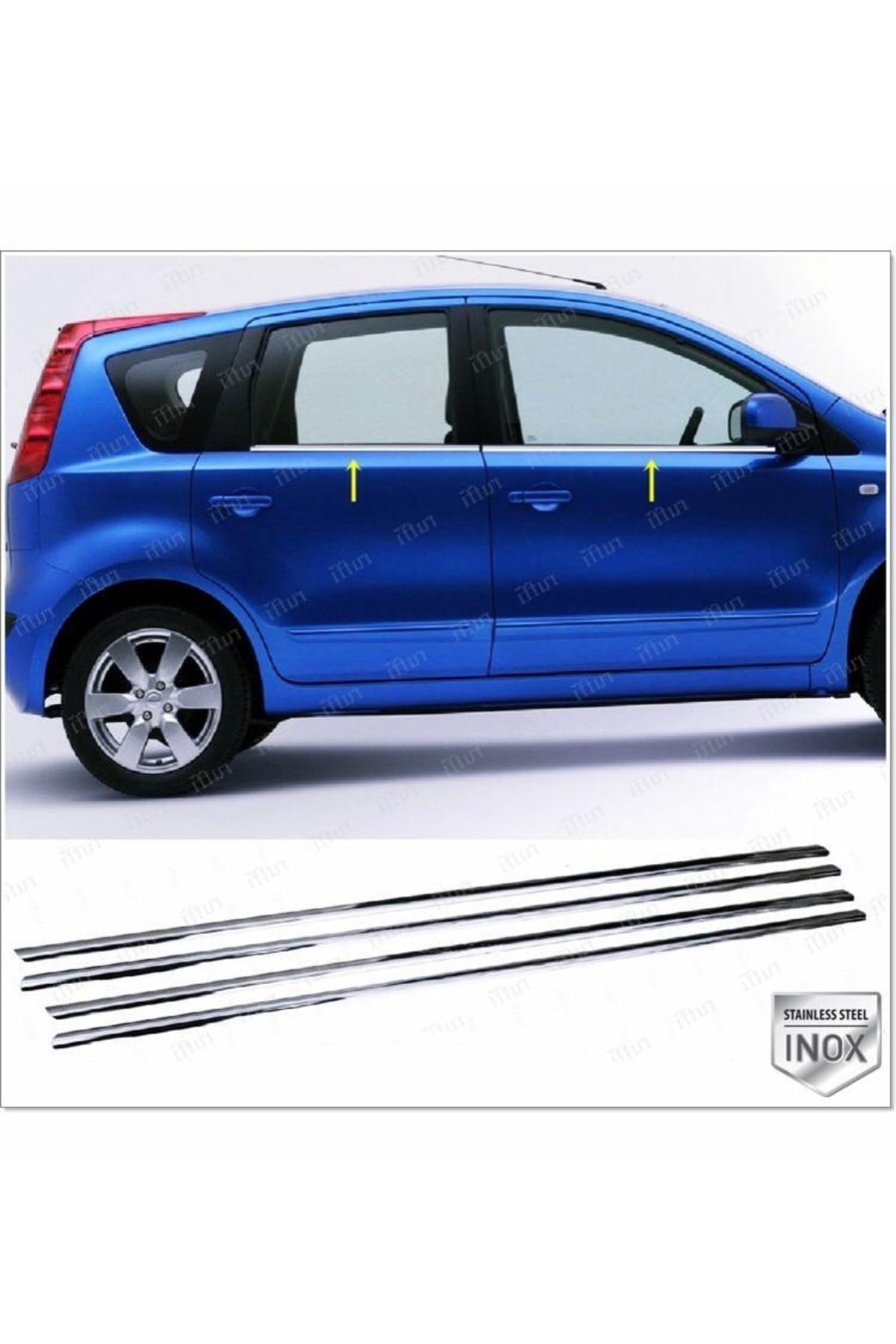 Nissan Note Krom Cam Çıtası 4 Kapı 2006-2013 Arası Paslanmaz Çelik