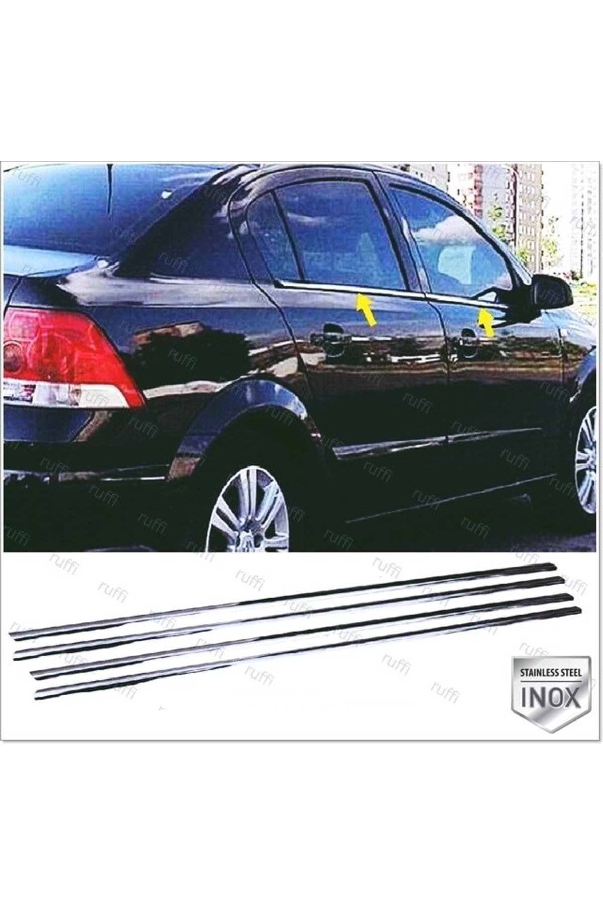 Opel Astra H Krom Cam Çıtası 4 Prç 2004-2010 Arası P,çelik Sedan Uyumlu