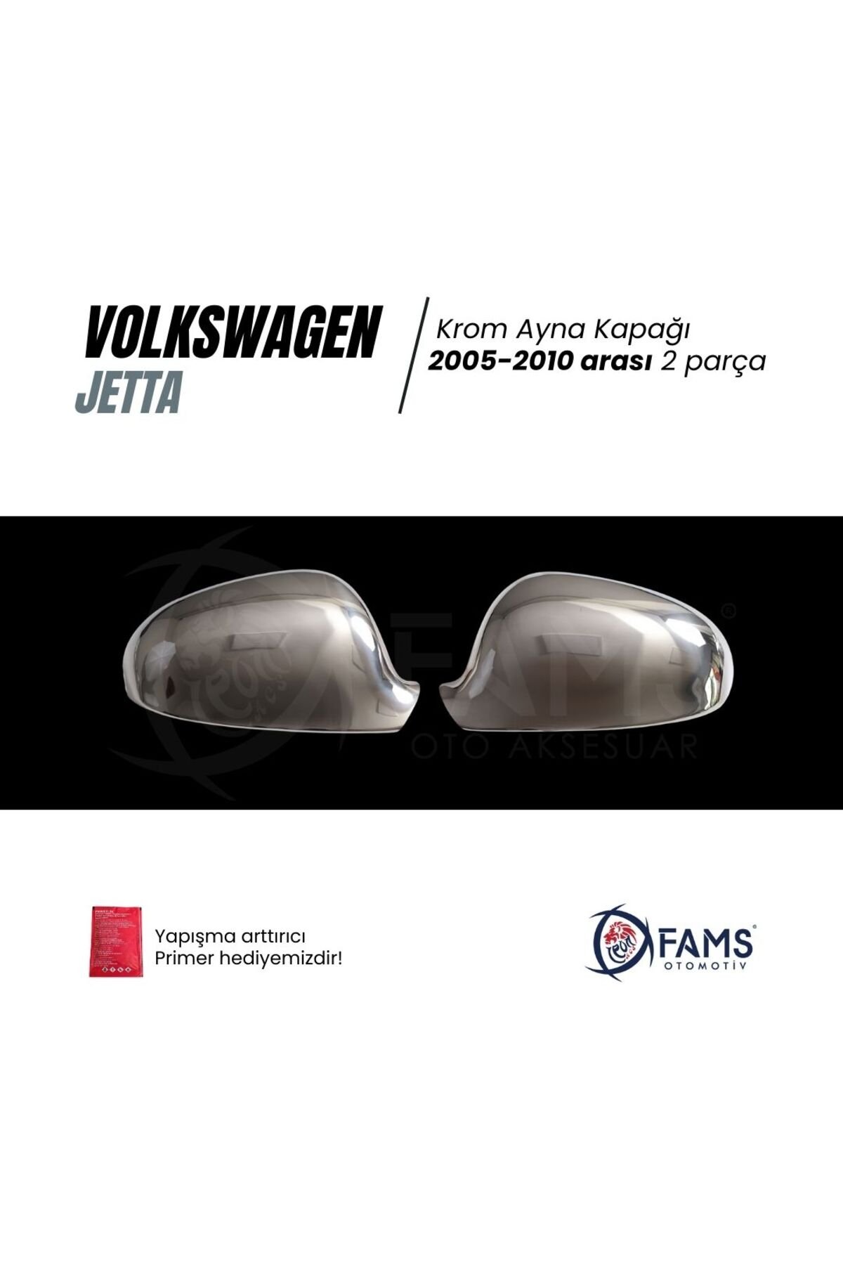 Vw Jetta Krom Ayna Kapağı 2 Prç, 2005-2010 P, Çelik Uyumlu - Görsel 2