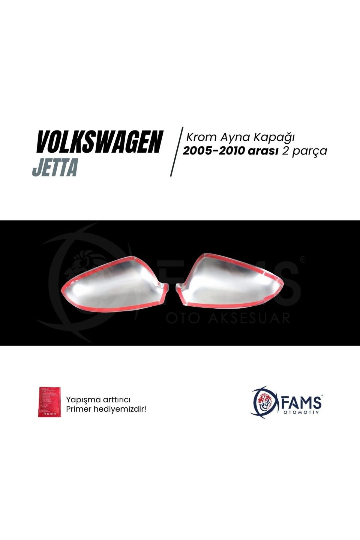 Vw Jetta Krom Ayna Kapağı 2 Prç, 2005-2010 P, Çelik Uyumlu - Görsel 3