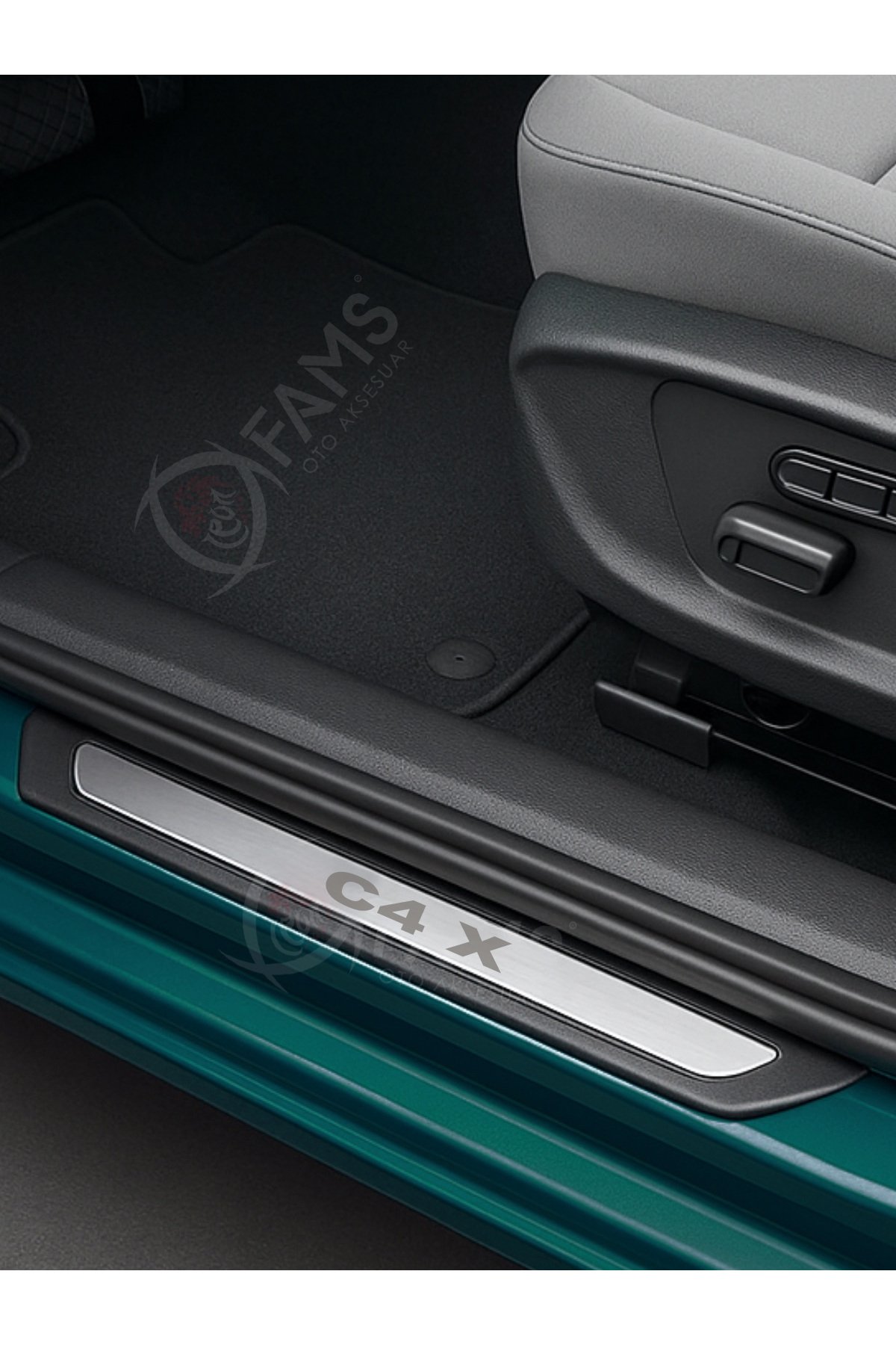 Citroen C4 X 2023 Üzeri Uyumlu Krom Kapı Eşiği 4 Parça Paslanmaz Çelik Abs Çerçeve