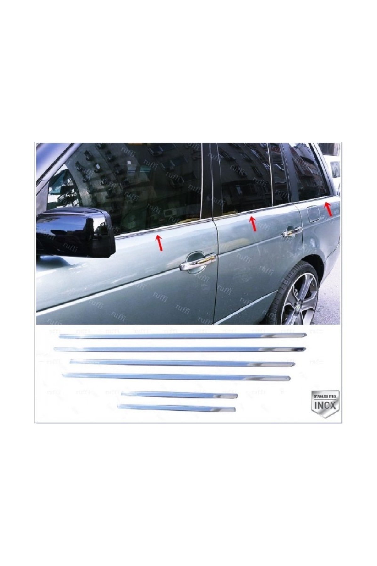 Land Range Rover Sport Krom Cam Çıtası 6 Parça 2005-2013 Paslanmaz Çelik