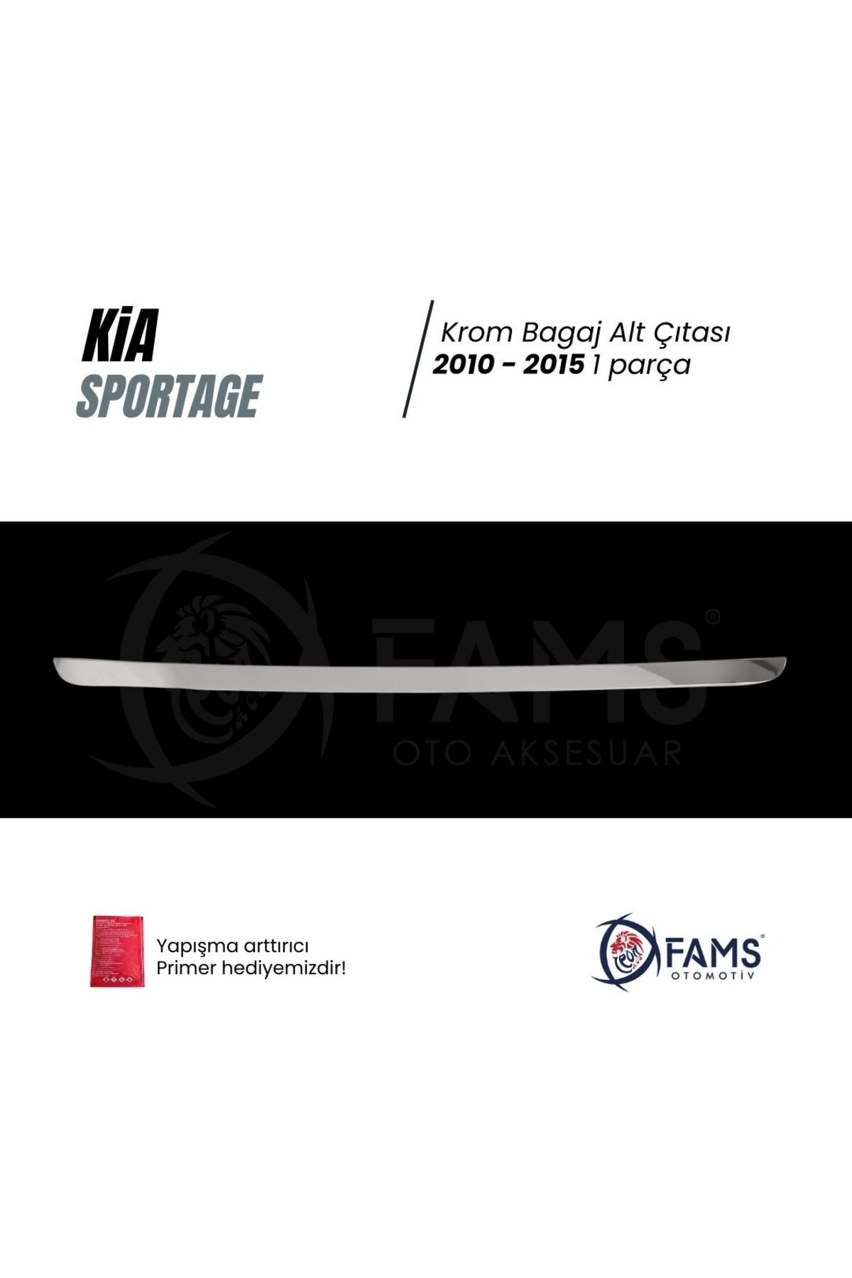 Kia Sportage Uyumlu Krom Bagaj Alt Çıtası 2010-2015 P, Çelik - Görsel 2