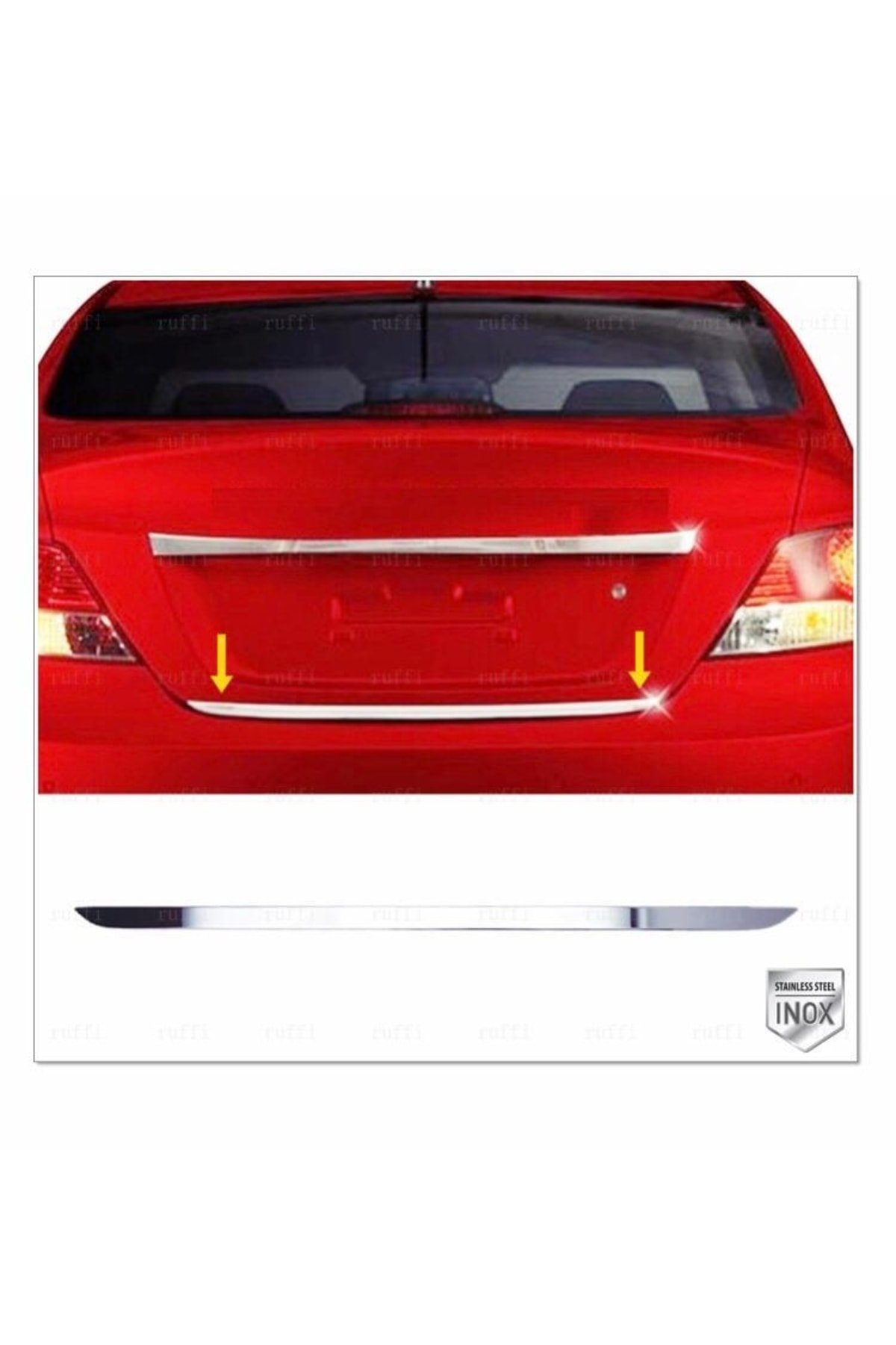 Hyundai Accent Blue Krom Bagaj Alt Çıtası 2011 Üzeri P, Çelik