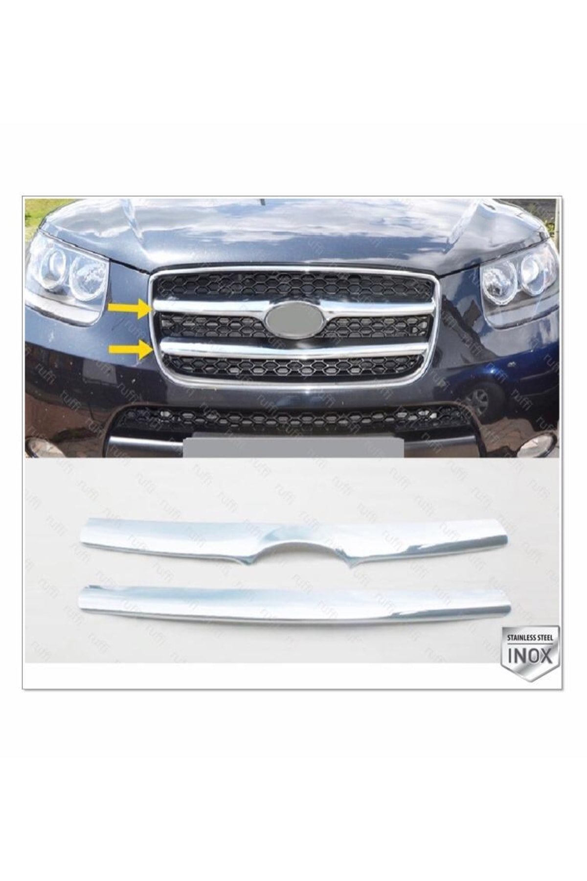 Hyundai Santa Fe Krom Ön Panjur 2 Prç, 2006-2010 Arası P, Çelik