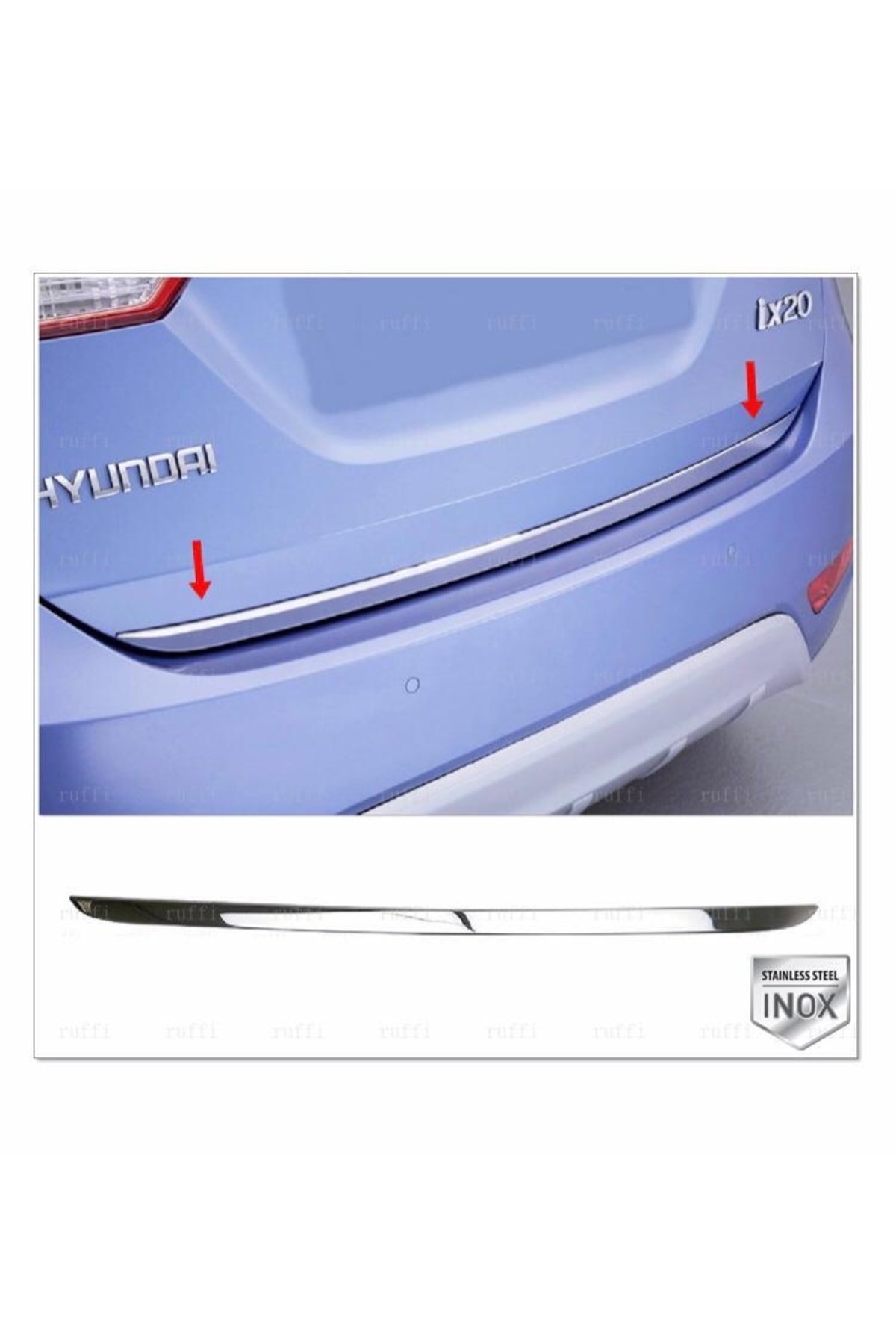 Hyundai İx20 Krom Bagaj Alt Çıtası 2010 Üzeri P, Çelik