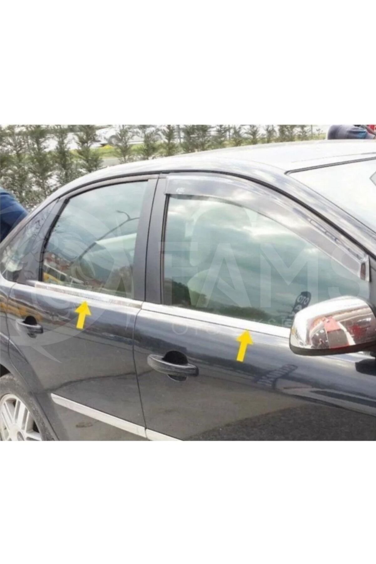 Ford Focus 2 Hb Krom Cam Çıtası 4 Prç, 2005 - 2011 Paslanmaz Çelik - Görsel 4