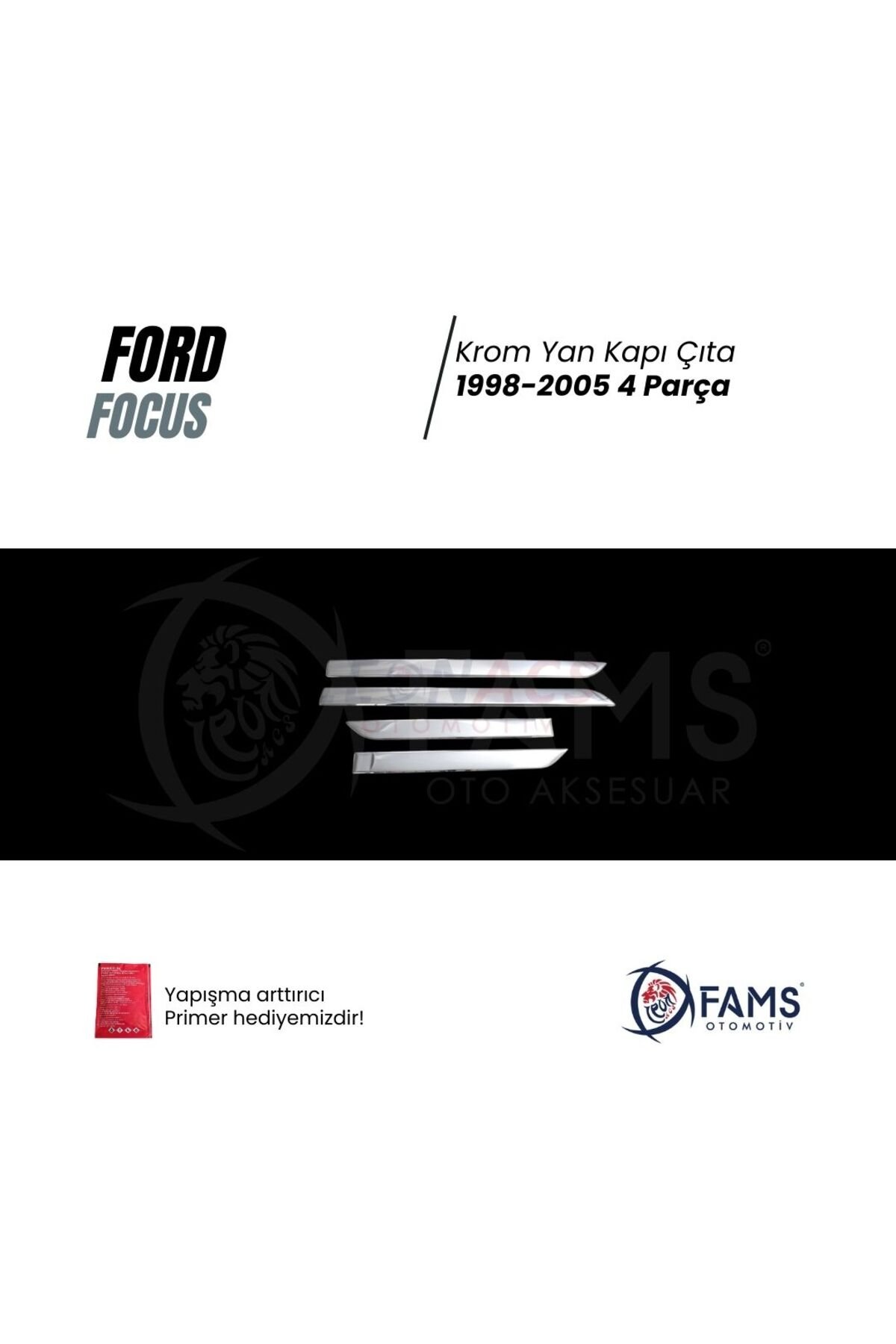 Ford Focus 1 Krom Yan Kapı Çıta 4 Kapı 1998-2005 P,çelik Hb-sedan - Görsel 2