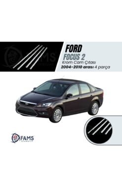 F, Focus 2 Krom Cam Çıtası 4 Prç, 2004-2010 P, Çelik Uyumlu