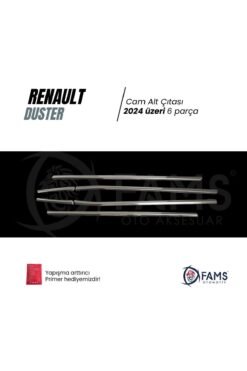 Alternative view of Renault Duster 2024 Üzeri Için Krom Cam Alt Çıtası 6 Parça Paslanmaz Çelik