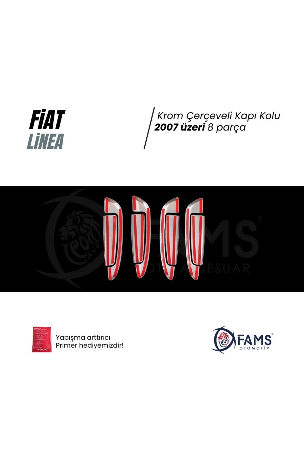 Fiat Linea Krom Kapı Kolu 4 Kapı 8 Parça 2007 Ve Üzeri Paslanmaz Çelik (ÇERÇEVELİ) - Görsel 3